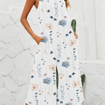 Printed Scoop Neck Wide Leg Jumpsuit