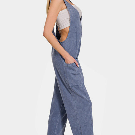 Zenana Pocketed Wide Strap Jumpsuit