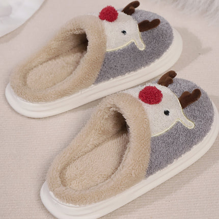 Elk Furry PVC Flat Slippers