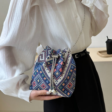 Printed Chain Bucket Bag