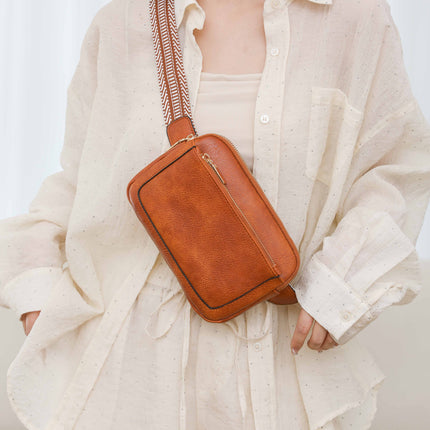 PU Leather Rectangle Crossbody Bag