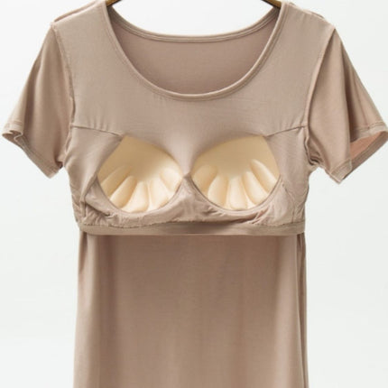 Round Neck Modal T-Shirt with Bra