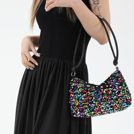 Sequin Double Strap Shoulder Bag