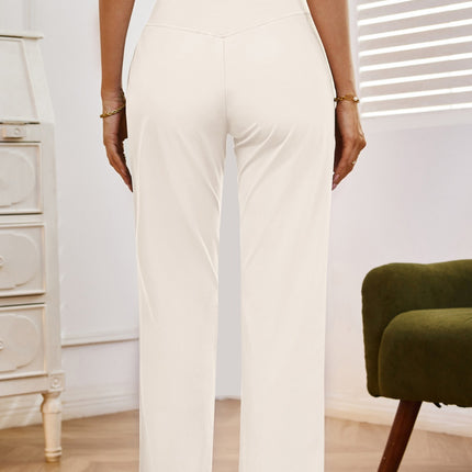 High Waist Wide Leg Pants with Pockets