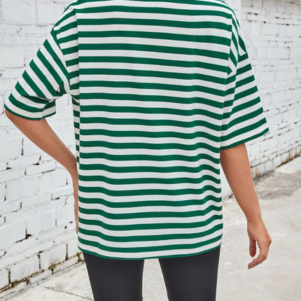 Lovelet Striped Round Neck Half Sleeve T-Shirt