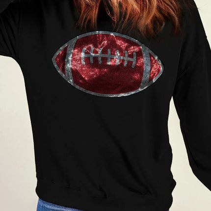 Sequin Football Long Sleeve Sweatshirt