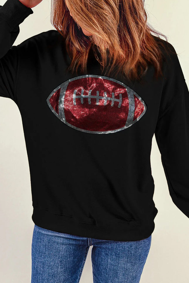 Sequin Football Long Sleeve Sweatshirt