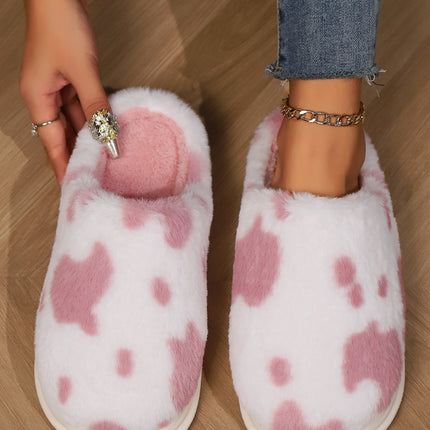 Animal Print Faux Fur Slippers