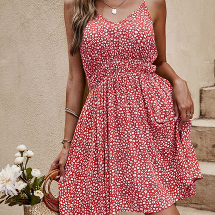 Floral V-Neck Mini Cami Dress