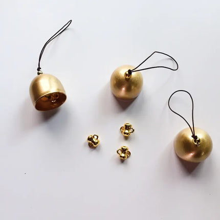 DIY Brass Mini Bell for Wind Chime Door Bell Christmas Decorations Accessories Brass Bell With Bell Hammer Will Ring Metal