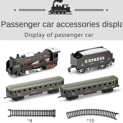 Simulation Electric Train Model with Track Railway Toys Battery Operated Classical High-speed Rail train toys for children