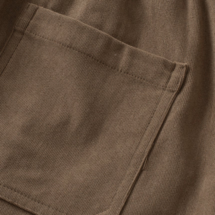 Half Elastic Waist Straight Pants