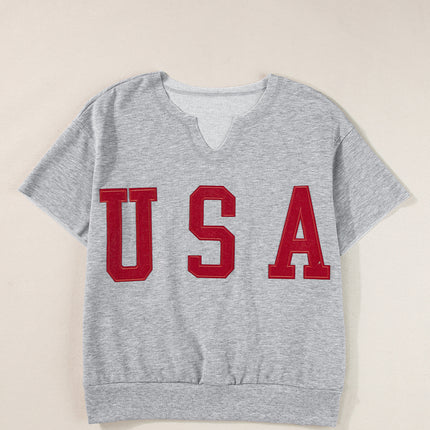 USA Notched Short Sleeve T-Shirt