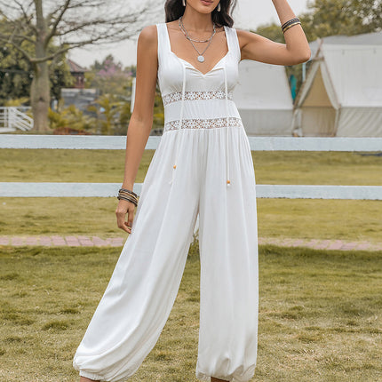 Backless Wide Strap Wide Leg Jumpsuit