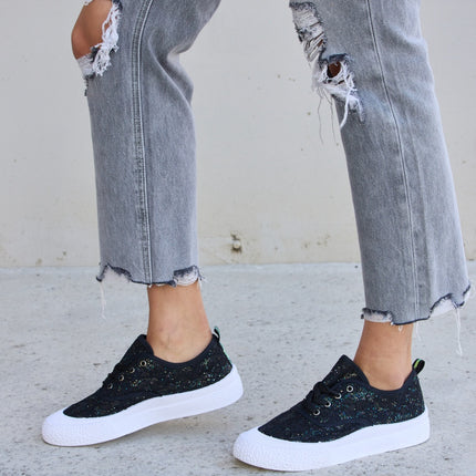 Forever Link Sequin Lace-Up Platform Sneakers