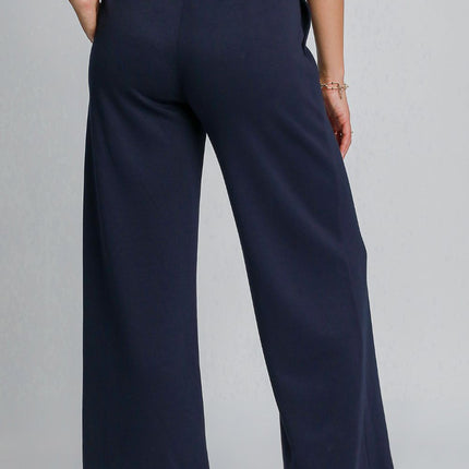 Umgee Drawstring Wide Leg Pants with Pockets