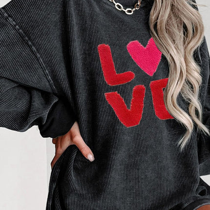 Valentine’s Day LOVE Round Neck Long Sleeve Sweatshirt