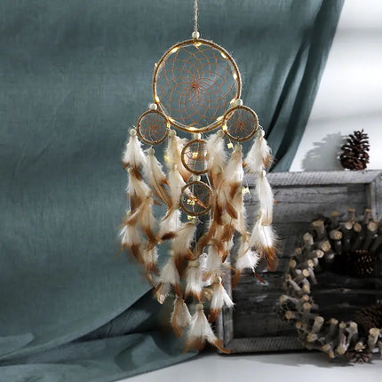 2023 New Dream catchers Retro 5 Ring Dream Catchers Home Decoration Indians Natural Stone Tree of Life Dreamcatcher Wall Hanging