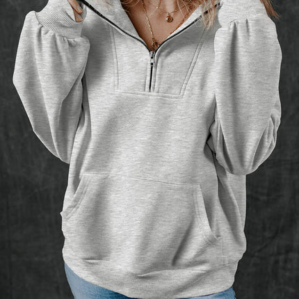 Half Zip Long Sleeve Sweatshirt - Vickie Lynn's