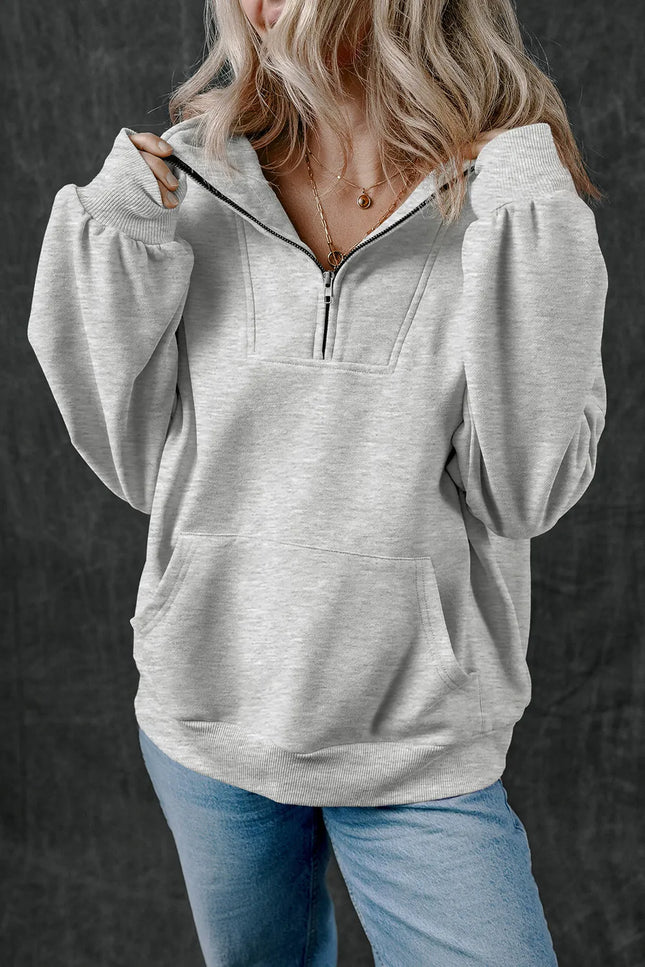 Half Zip Long Sleeve Sweatshirt - Vickie Lynn's
