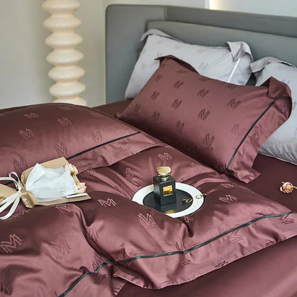 New 1000TC Egyptian Cotton Bedding Sets Luxury Jacquard Duvet Cover Flat sheet Pillowcase