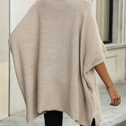 Slit Quarter Zip Half Sleeve Sweater