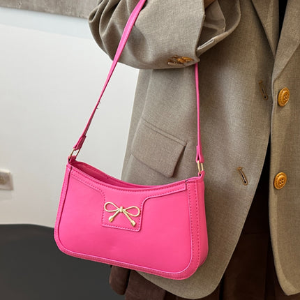 Bow Trim PU Leather Shoulder Bag