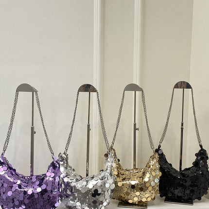 Sequin Chain Crossbody Bag