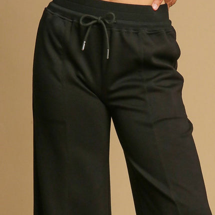 Umgee Drawstring Wide Leg Pants with Pockets