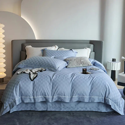 New 1000TC Egyptian Cotton Bedding Sets Luxury Jacquard Duvet Cover Flat sheet Pillowcase