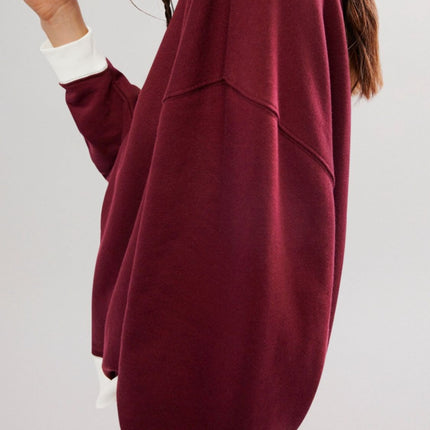 Contrast Dropped Shoulder Long Sleeve Sweatshirt