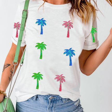 Coconut Palm Round Neck Short Sleeve T-Shirt