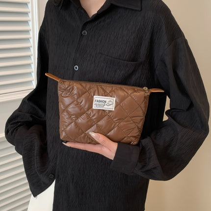 Solid Quilted Clutch with Zipper