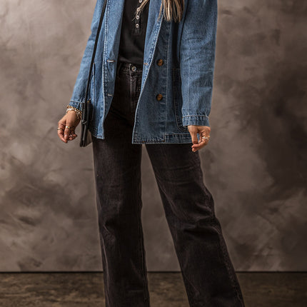 Pocketed Long Sleeve Denim Jacket