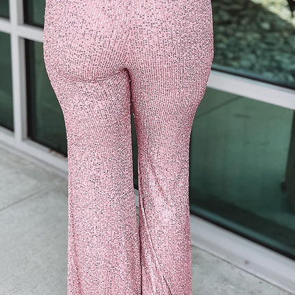 Plus Size Sequin Wide Leg Pants