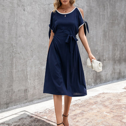 Round Neck Cold Shoulder Dress