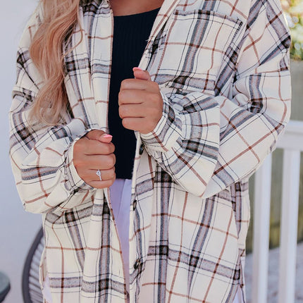 Plaid Button Up Long Sleeve Shacket