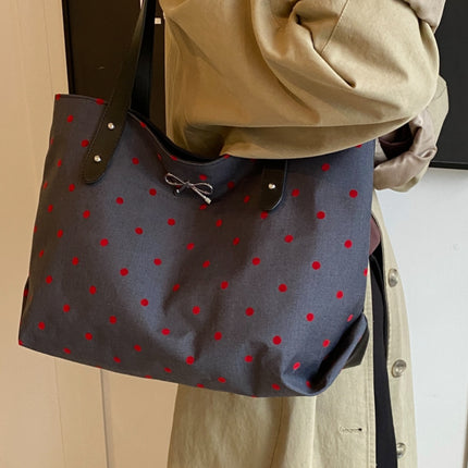 Polyester Bow Polka Dot Tote Bag