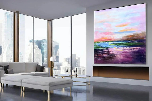 Large Hand Painted Oil Painting On Canvas Abstract Colorful Gold Painting Wall Art Handmade Artwork For Home Decor Best Gift