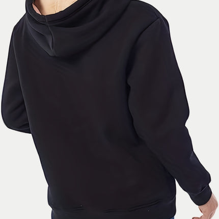 Drawstring Long Sleeve Hoodie with Kangaroo Pocket