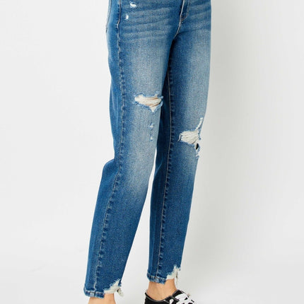 Judy Blue Full Size Distressed Slim Jeans