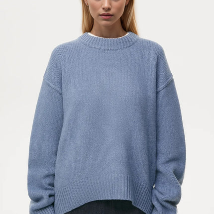 Basic Bae Round Neck Dropped Shoulder Sweater