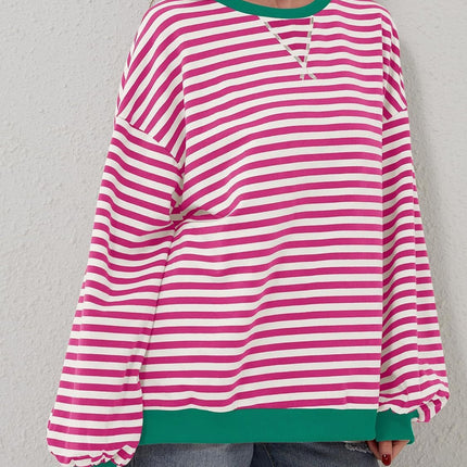 Contrast Striped Long Sleeve Sweatshirt