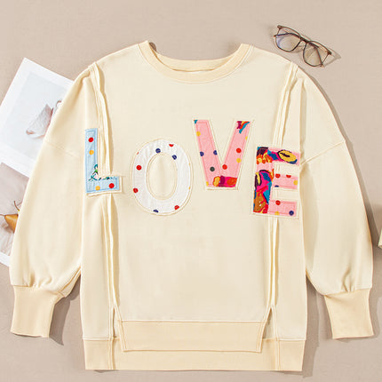 LOVE Patch Round Neck Sweater