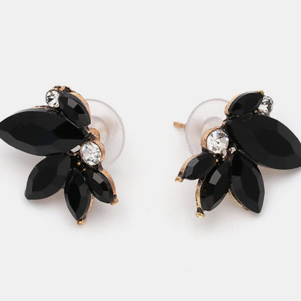 Alloy Rhinestone Flower Stud Earrings