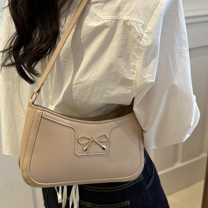 Bow Trim PU Leather Shoulder Bag