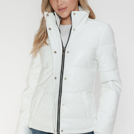 YMI Pocketed Zip Up Turtleneck Puffer Jacket