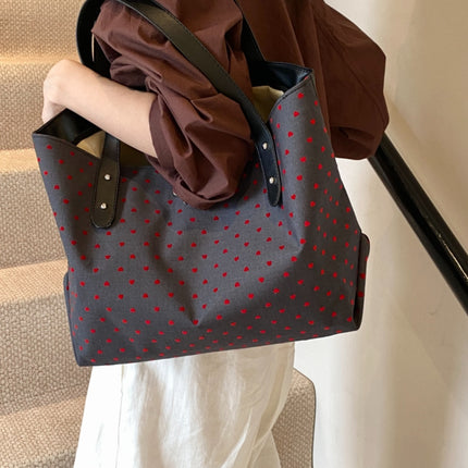 Polyester Bow Polka Dot Tote Bag