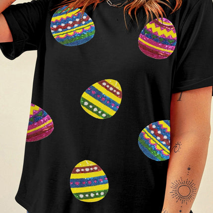 Plus Size Easter Round Neck Short Sleeve T-Shirt