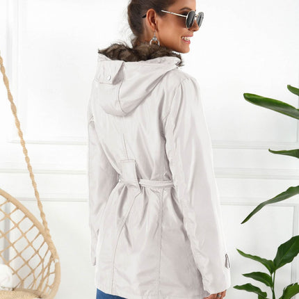 Ivy Lane Full Size Hooded Jacket with Detachable Liner (Three-Way Wear)